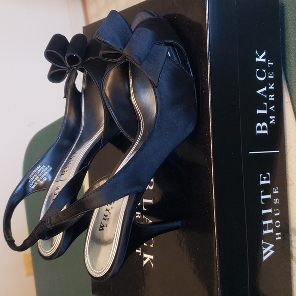 NIB WHBM Contessa Black High Heel Sandals Size 6.5 - Picture 5 of 7